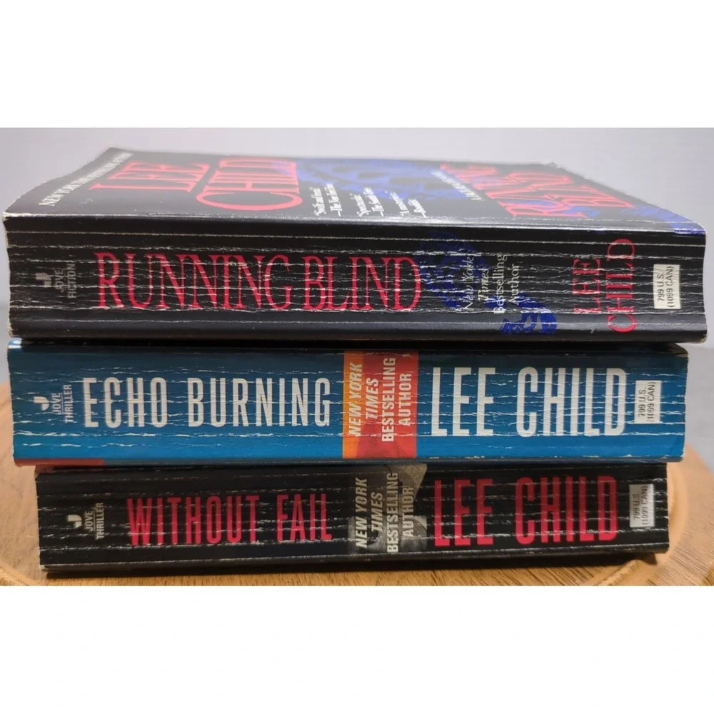 Early Jove Edition VTG Reacher Lee Child Running Blind Echo Burning Without Fail